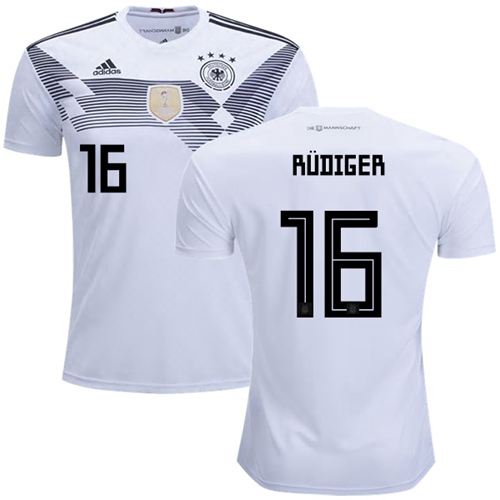 Germany #16 Rudiger White Home Soccer Country Jersey - Click Image to Close